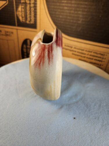 Studio Ceramic Art Pottery Drip Glaze Circular Donut Vase Multi Colored By Judy - Picture 3 of 8