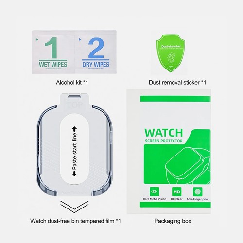 Schutzfolie für Apple Watch 49 mm Series 7/8 Ultra Ultra2 gehärtetes Glas 9H - 第 6/7 張圖片