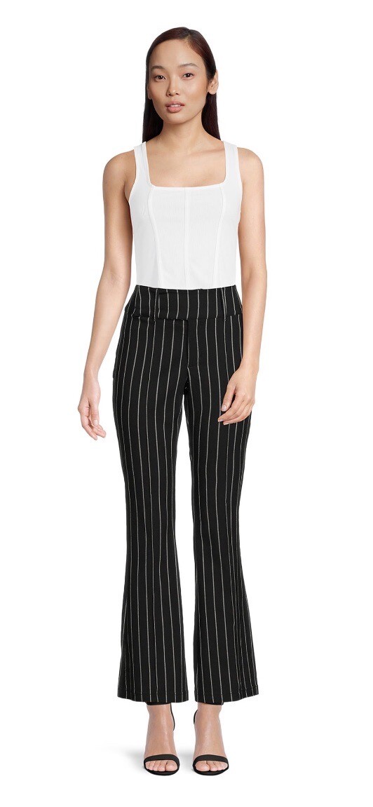 No Boundaries Juniors Millennium Flare Stretch Black Striped