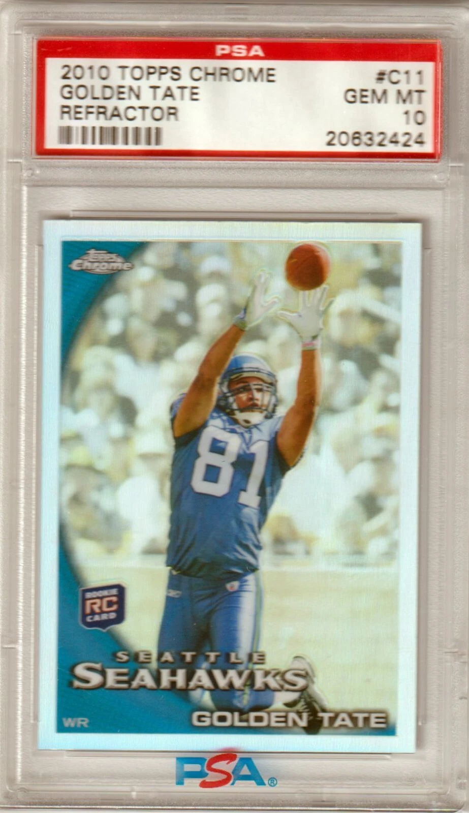 Golden Tate Topps Chrome #C11 Wearing A Helmet-Refractor