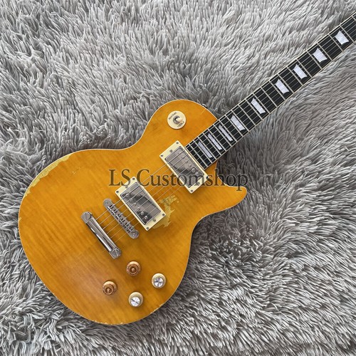 Aged LP 1959 Kirk Hammett E-Gitarre Greeny Mahogany Korpus geflammte Ahorndecke - Bild 3 von 6