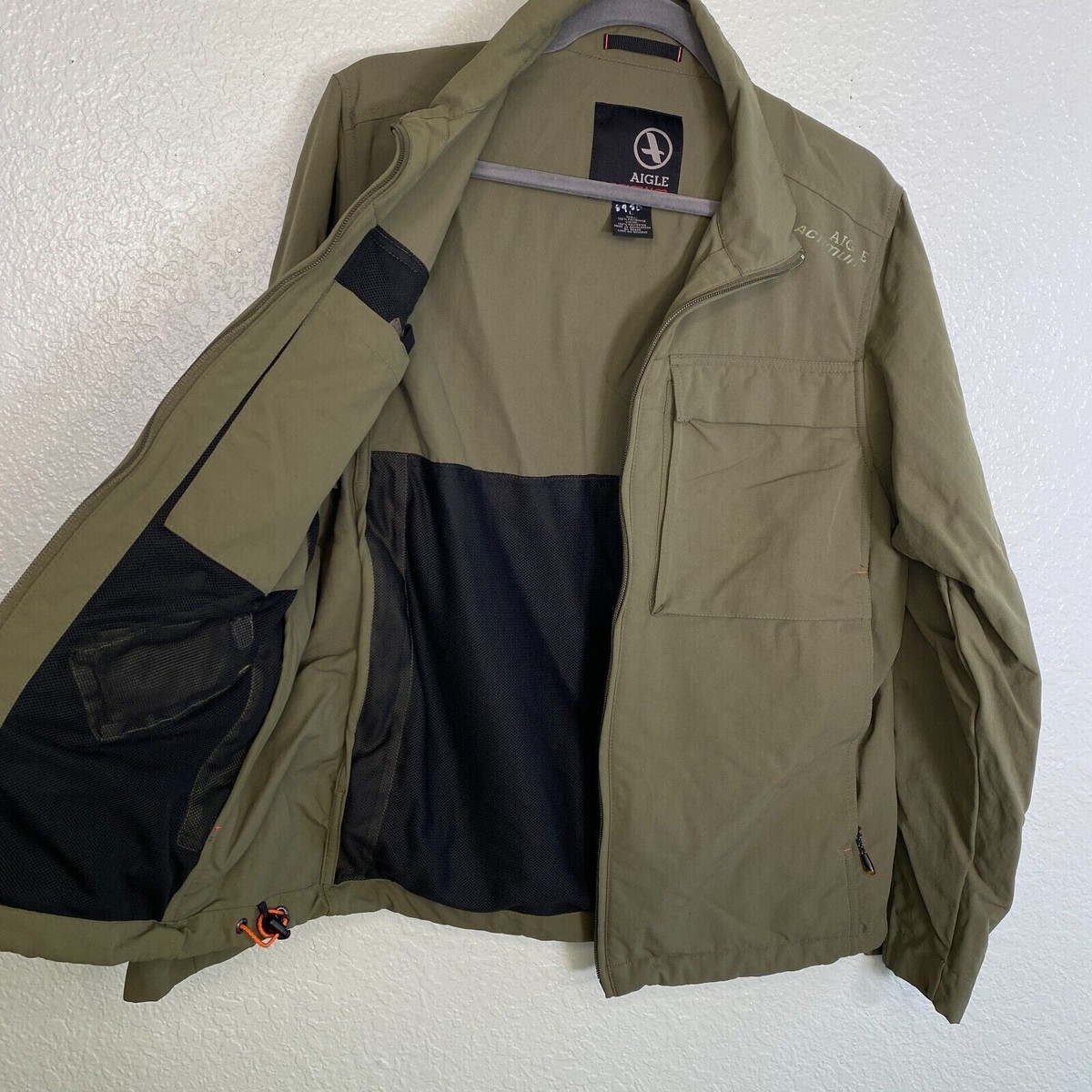 Aigle Jacket Polartec Men LG Multi Pocket Outdoor Travel