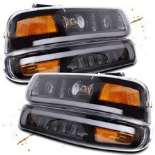 Dot Led Drl Headlights Bumper Signal Lamps For 1999-2002 Chevy Silverado 1500