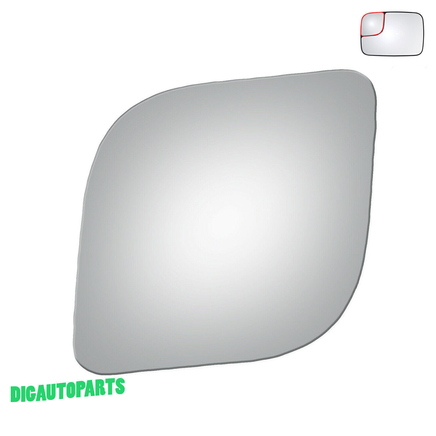 94-09 Dodge Ram 1500/2500/3500 Left Driver Side Convex Mirror Glass with Adhesive-image