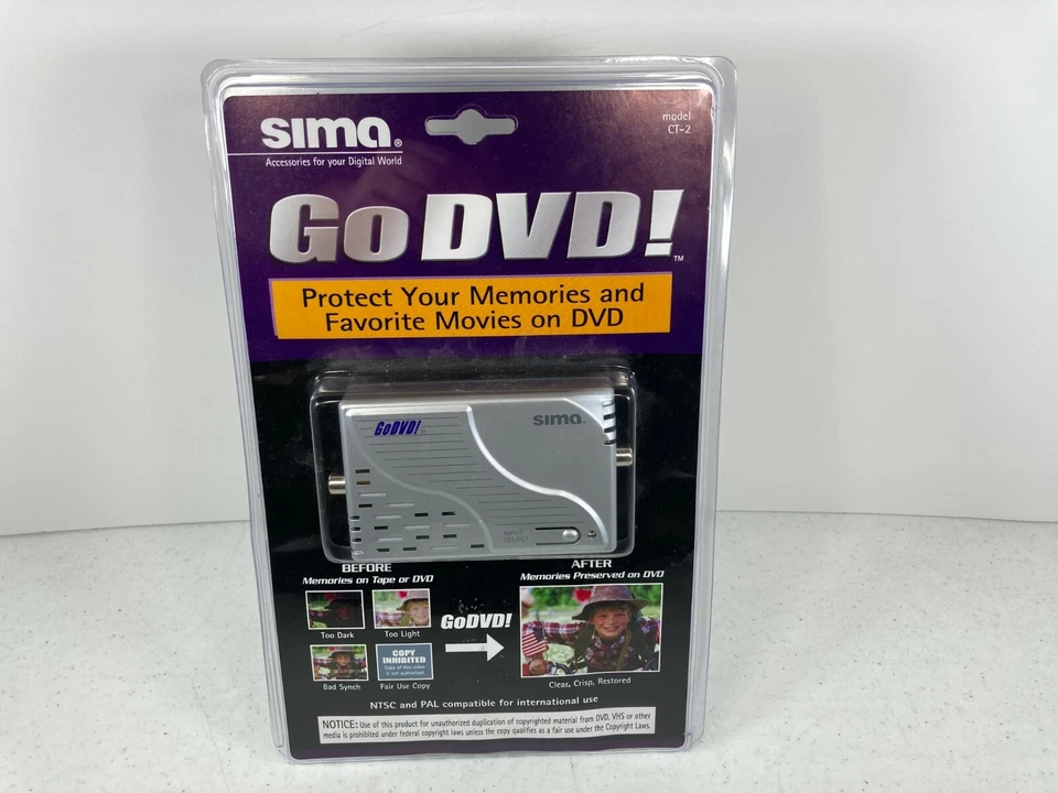 Sima Go DVD Converter 32100 New Old Stock Sealed DV 8mm Hi-8 VHS S-VHS DVD PAL - Image 3 of 4