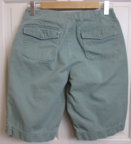 Rafaella Green Bermuda Chino Shorts Womens Size 6 Waist 28 Weathered 50-33702 - Picture 2 of 4