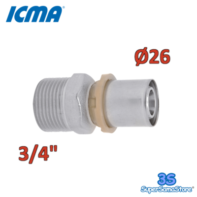 Raccordo Dritto Femmina 25x3/4"x2.50 A Pressare X Multistrato - Effebi - Foto 5