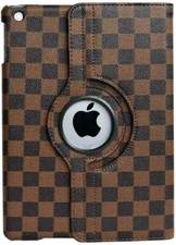 For Apple iPad 10.2" (9th Gen) - Brown Squared Rotating Stand Cover Case Pouch