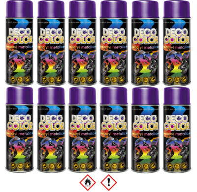 12 x 400ml lila violett Metallic Lackspray Lack Sprühlack Spraydose  15 380