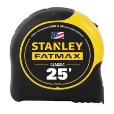 Stanley 25' (33-725) FATMAX Tape Measure, 10x Blade Life 14' Reach. Made in USA