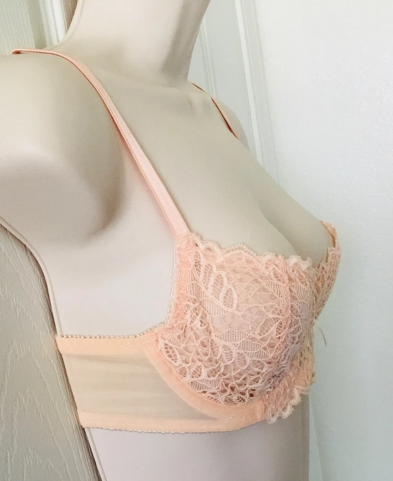 FELINA ~ 3739 ~ Color melocotón ~ Sujetador de encaje semi transparente ~ 34B ~ Nuevo con etiquetas Foto 2 de 4