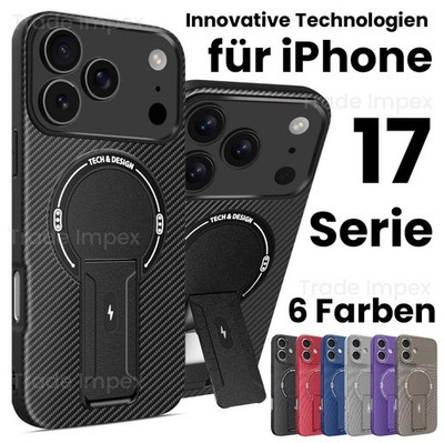 Magsafe Handy Hülle für iPhone 17 Air Pro Max Display Schutz Glas Carbon Optik
