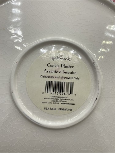 HALLMARK HOLIDAY COOKIE PLATTER 1LPR1504 - 14.5" RED SNOWFLAKE - COOKIES BORDER - Picture 7 of 8
