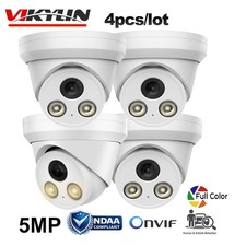 4 pack Vikylin 5MP POE Camera Outdoor Full Color LED Light Audio RTSP Onvif NDAA