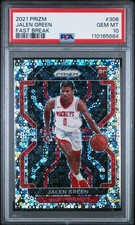 2021 PANINI PRIZM FAST BREAK #306 JALEN GREEN ROOKIE RC PSA 10
