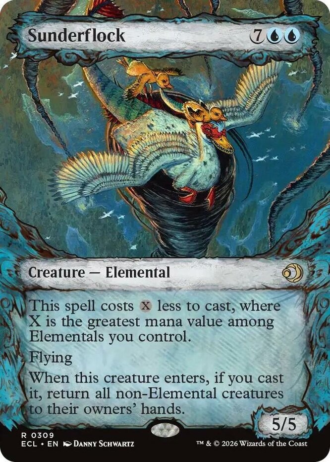 MTG Sunderflock - Foil - Showcase, Lorwyn Eclipsed, Lightly Played, English
