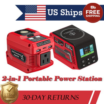 #ad 2 in 1 Power Station for Milwaukee 18V Battery 300W DC Regulator 220W Inverter $66.82