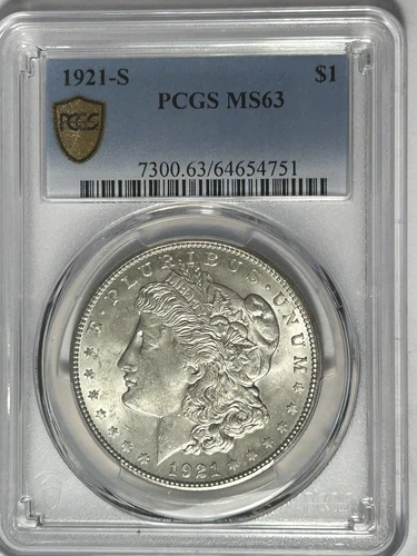 1921 S MORGAN DOLLAR PCGS MS 63