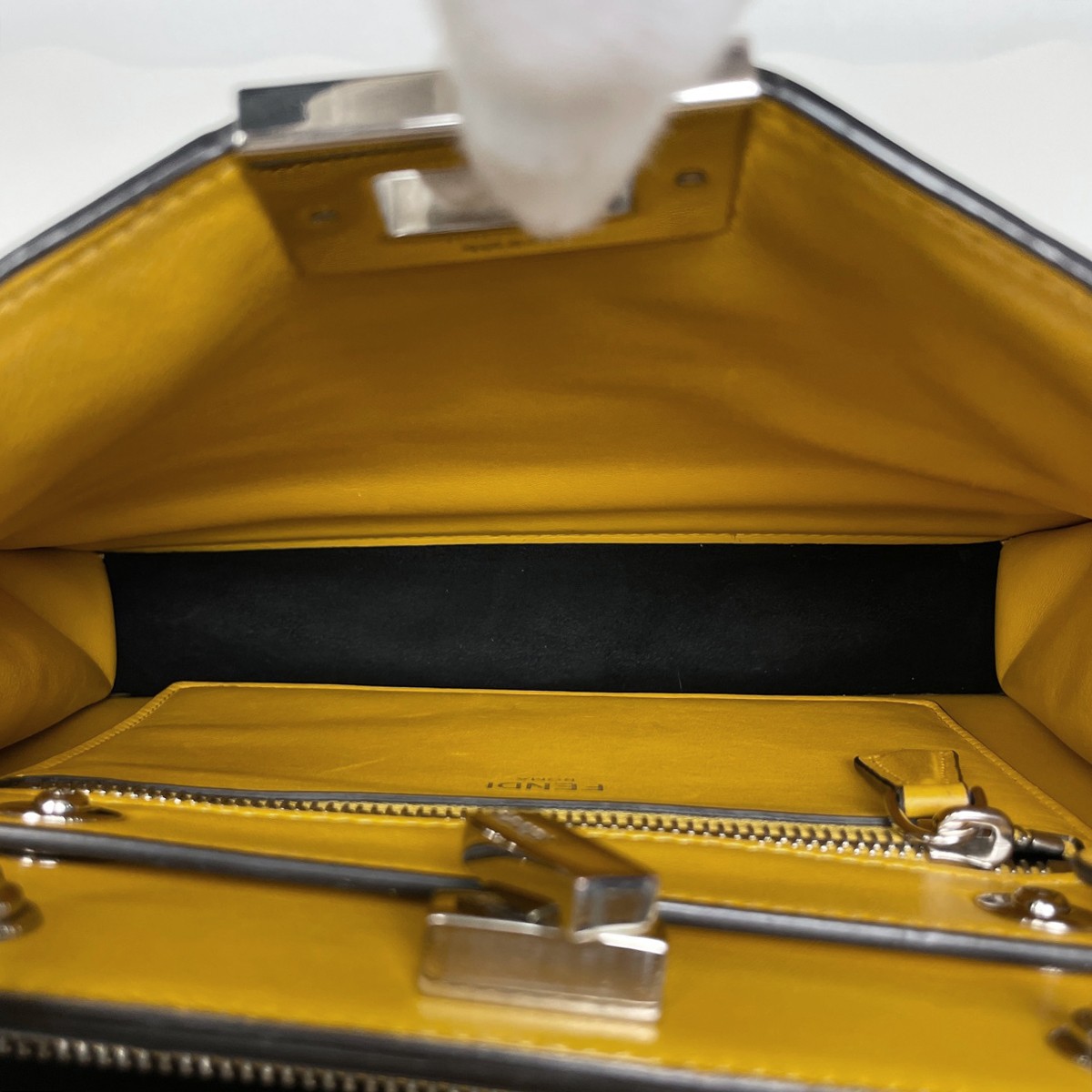 FENDI Peek-A-Boo Icy You Zucca 2WAY Shoulder Bag Hand Bag leather Yellow 7VA... thumbnail 8