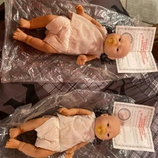 Vintage Raffoler 1989 Anatomically Correct Newborn Baby Doll Boy & Certificate