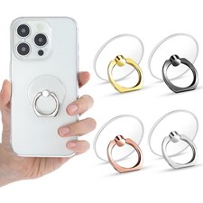 4 Pack Transparent Phone Ring Holder Finger Grip Loop Assorted Colors