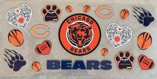 NEW CHICAGO BEARS Football TEAM UV DTF Vinyl Transfer Sticker Wrap DIY Cups
