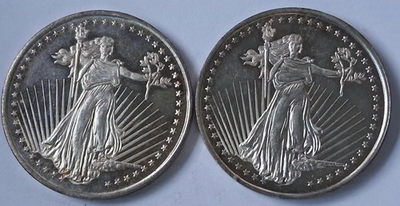 #ad 2 SilverTowne Rounds 2 Troy Ounce .999 Silver $195.95