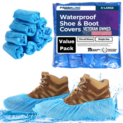 Waterproof Shoe Covers Disposable (50 Pairs) Non-Slip Fits US 13 Men s Boots