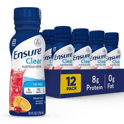 Ensure Clear Nutrition Drink, Mixed Fruit   10 fl oz, 12 Count