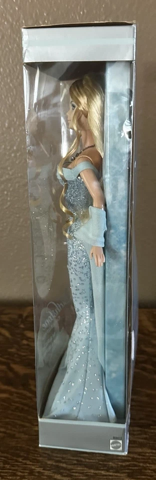 2002 年美泰 #C53331 BIRTHSTONE BARBIE - 海蓝宝石 - 三月 - 全新带盒 (S69) — 第 2/4 张图片