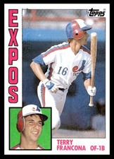 1984 Topps Terry Francona #496 Montreal Expos MLB Baseball Base Set