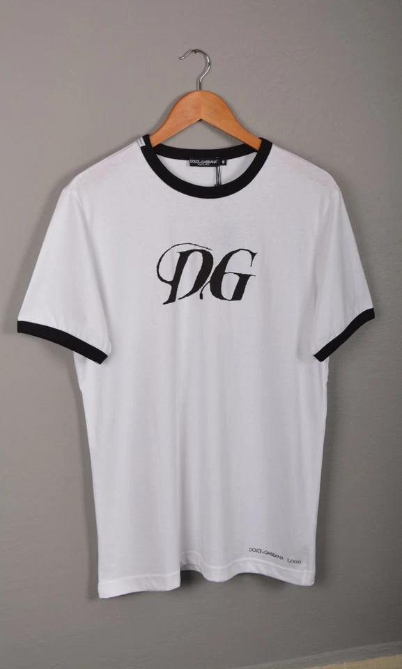 Мужская футболка Dolce&Gabbana белый хлопок L | логотип DG печать спереди | - Изображение 2 из 4