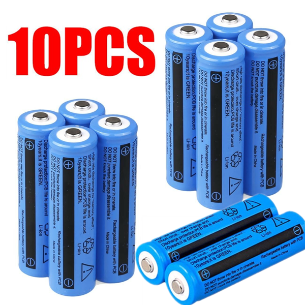 10Pcs/Set 18650 Lithium Battery Rechargeable 3.7V Li-ion For Torch  Headlight NEW | eBay