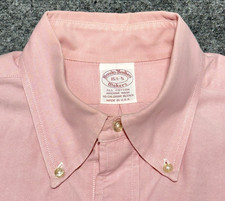 Brooks Brothers Shirt 15.5 5 Pink Oxford Dress Shirt OCBD Pocket VTG USA