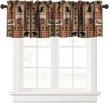 Retro Rustic Kitchen Valance Curtain Vintage Country Farmhouse Lake Cabin For...