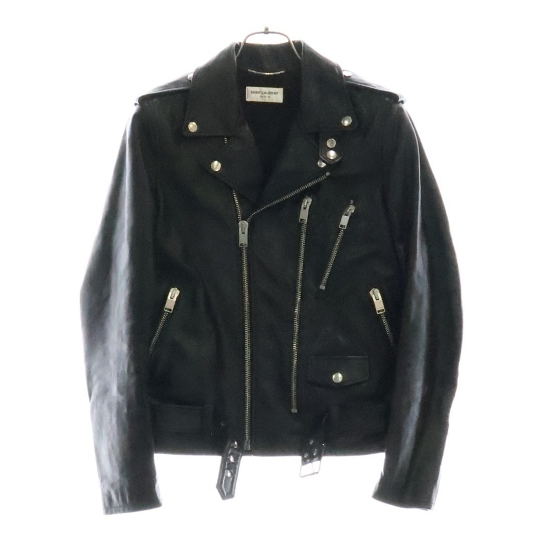 Giacca pelle moto SAINT LAURENT PARIS L17 doppio pilota 397292 usata b117