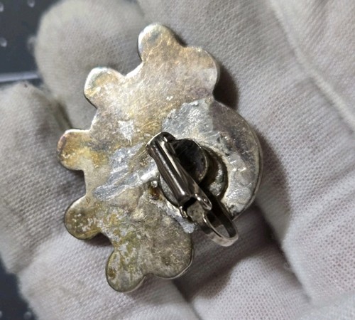 Vtg TAXCO 925 Sterling Silver Clip-On Earrings, Bead Ball Cluster, Cabochon. 20g - Picture 8 of 12