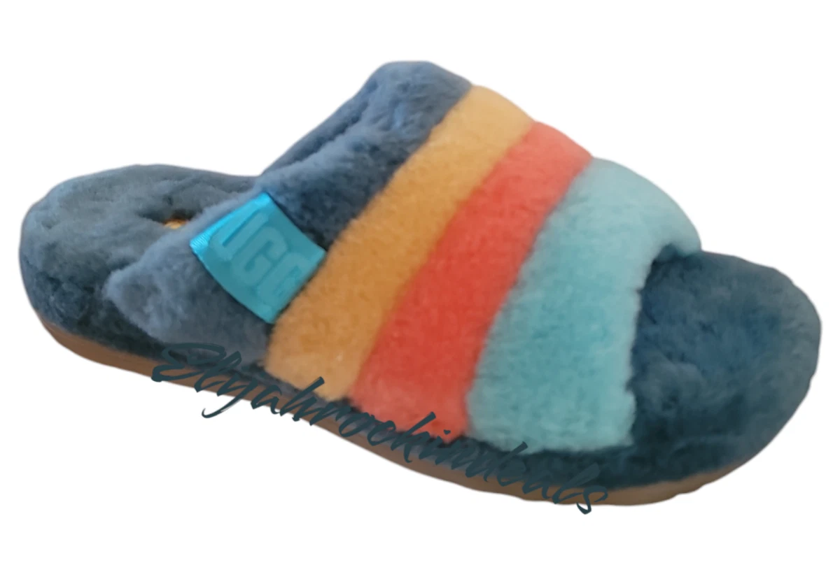NWOT Ugg Men’s Fluff You Slippers in Royal Blue Men’s Size 8/Women’s 10 Men main image 2
