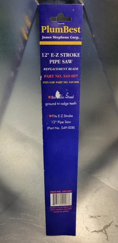 PlumBest Jones Stephens 12" E-Z Stroke Pipe Saw Replacement Blade *S49-007 - Picture 1 of 6