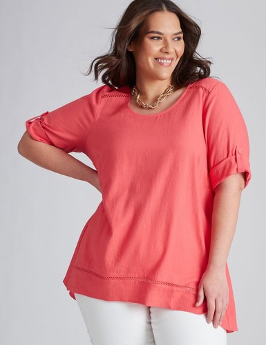 plus size elbow sleeve tops