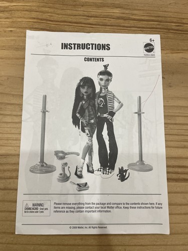 Monster High Deuce Gordon And Cleo De Nike Instructions