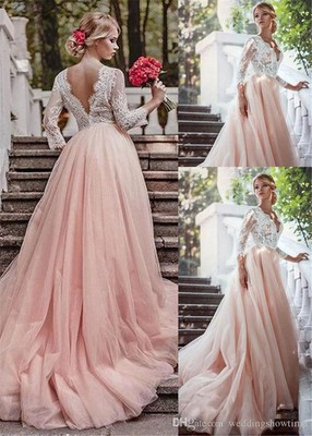 pink vintage wedding dress