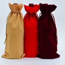 5x Cordon Velours Vin Bouteille Couverture Enveloppante Mariage Faveurs Sac