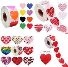 100 Pcs Heart Stickers Seal Labels for Wedding Gift Scrapbook DIY Envelope Craft