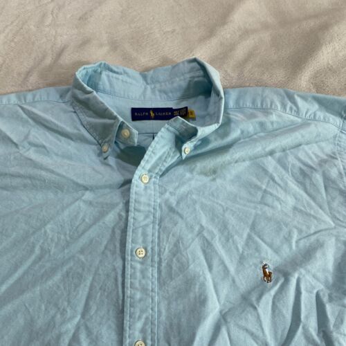 Ralph Lauren Button Down Shirt Long Sleeve Aqua Mens Size 4XLT Big & Tall Adult - Picture 1 of 7