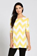 YELLOW CHEVRON TUNIC IN MULTIPLE SIZES