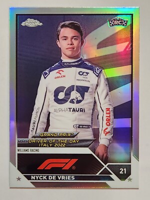 2023 Topps Chrome Formula 1 Driver of the Day #181 Nyck De Vries Refractor
