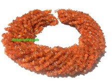3 Strand Natural Orange Carnelian Chips Nuggets Smooth 4-6mm Loose Beads 34"inch