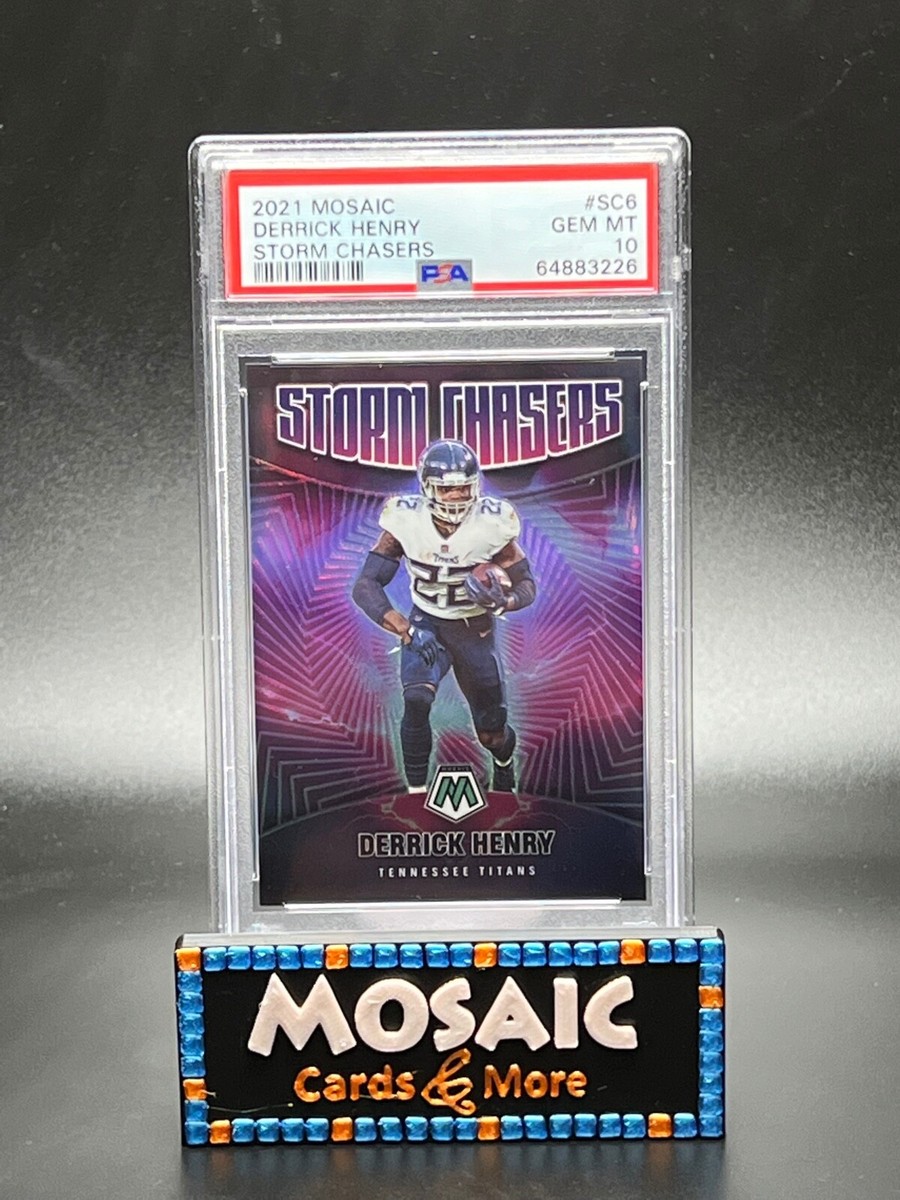 2021 PSA 10 Derrick Henry Mosaic SSP CASE HIT STORM CHASERS TITANS