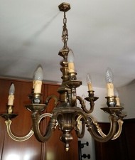 LAMPADARIO OTTONE BRUNITO 9 LUCI  100 x 70 cm